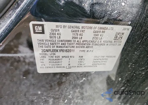 2015 Chevrolet Equinox Ls z USA, uszkodzony, nr VIN 2GNFLEEK1F6162011